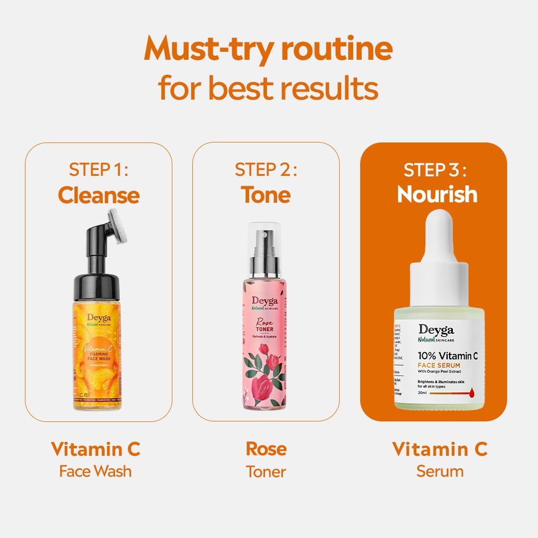 Deyga Vitamin C Face Serum | Skin Brightening Serum | Reduces Pigmentation & Dark Spots | Serum for Glowing Skin