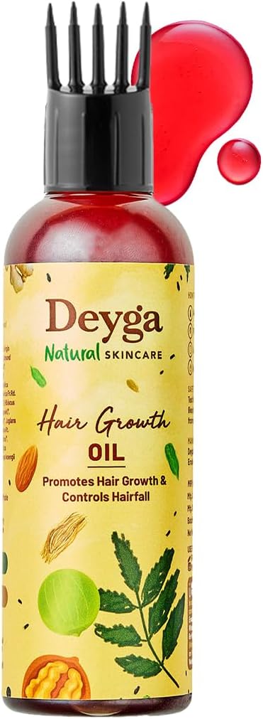 Deyga Hair Growth Oil | Promotes Hair Growth | Reduces Hairfall | Repairs Damaged Hair | Infused with Hibiscus, Rosemary & Grapeseed Oil (100ml Hair Growth Oil) | Suits Men and Women