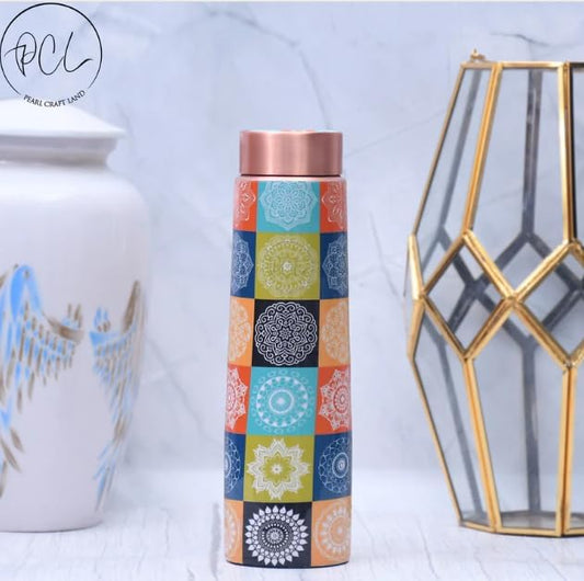 PCL 950 ml Original Copper Water Bottle -100% Pure Copper Vessel for Drinking, BPA-Free, Leak-Proof, Boosts Immunity, Supports Digestive, Ayurveda Inspired - Premium Enamel Designed (Pack of 1)