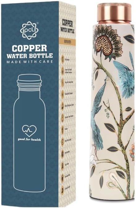 PCL® - 950ml Original Copper Water Bottle - 100% Pure Copper Vessel for Drinking, BPA-Free, Leak-Proof, Boosts Immunity, Supports Digestive & Liver Health, Ayurveda Inspired (Pack of 1)
