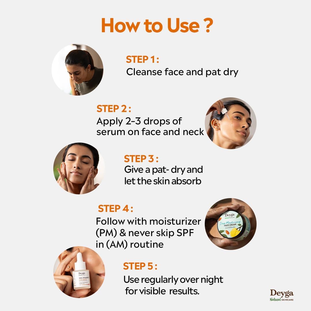 Deyga Vitamin C Face Serum | Skin Brightening Serum | Reduces Pigmentation & Dark Spots | Serum for Glowing Skin