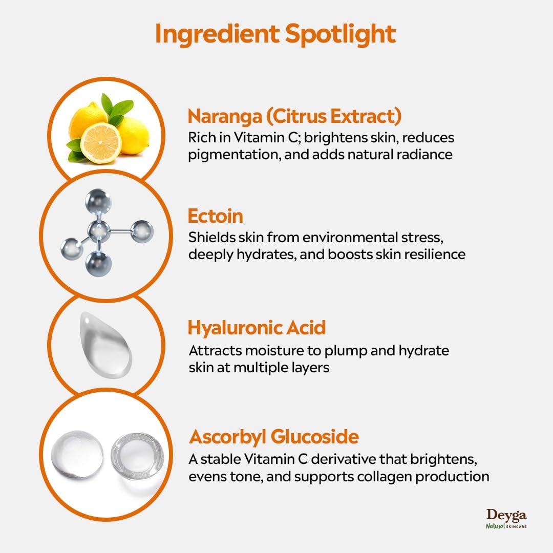 Deyga Vitamin C Face Serum | Skin Brightening Serum | Reduces Pigmentation & Dark Spots | Serum for Glowing Skin