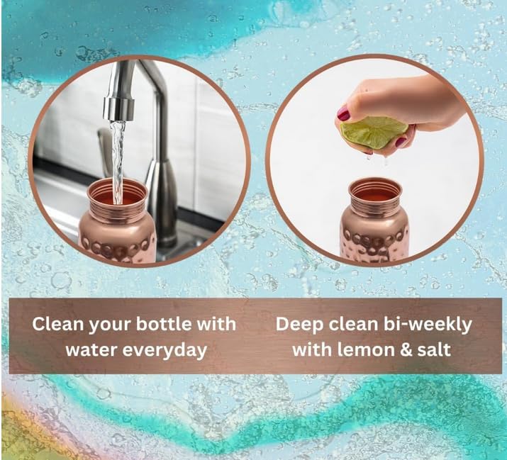 PCL 950 ml Original Copper Water Bottle -100% Pure Copper Vessel for Drinking, BPA-Free, Leak-Proof, Boosts Immunity, Supports Digestive, Ayurveda Inspired - Premium Enamel Designed (Pack of 1)