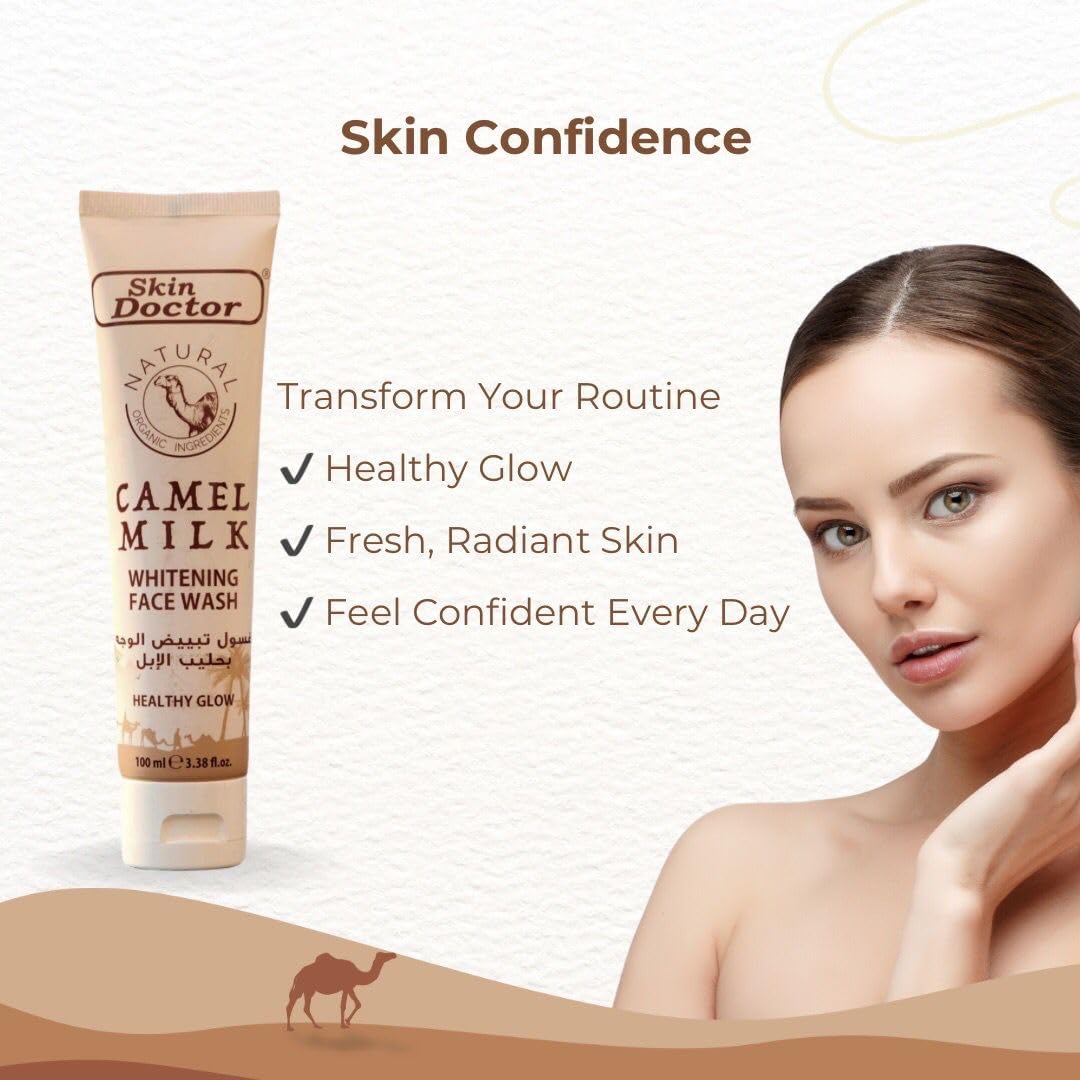 Skin Doctors Camel Milk Whitening Face Wash 100ml - Deep Cleansing, Brightening, and Hydrating Exfoliator