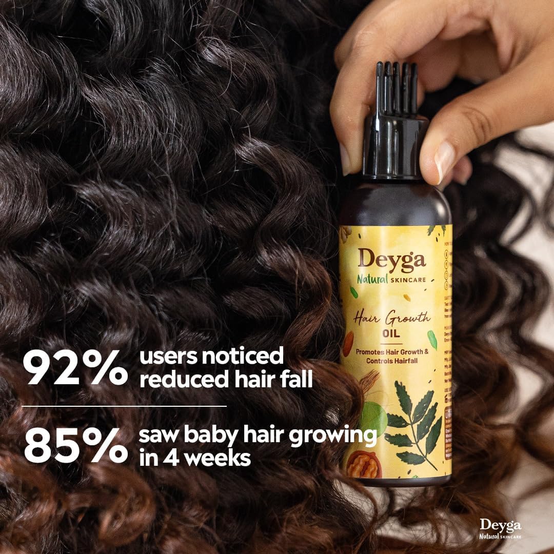 Deyga Hair Growth Oil | Promotes Hair Growth | Reduces Hairfall | Repairs Damaged Hair | Infused with Hibiscus, Rosemary & Grapeseed Oil (100ml Hair Growth Oil) | Suits Men and Women