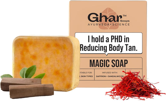 Ghar Magic Soap Sandalwood & Saffron Handmade Bath Soap (Pack of 1)