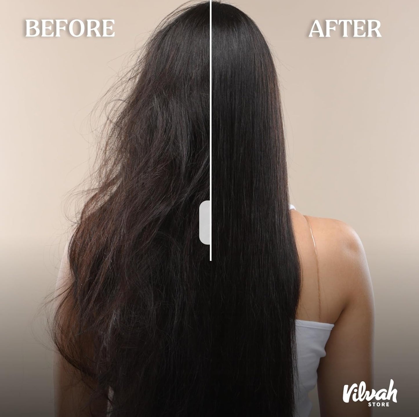 vilvah STORE Anti Frizz Hair Serum | Tames Frizz And Flyaways | Prevents Split Ends And Breakage | Silicone Free | For Women & Men | For All Hair Types | 30ml