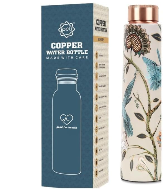 PCL® - 950ml Original Copper Water Bottle - 100% Pure Copper Vessel for Drinking, BPA-Free, Leak-Proof, Boosts Immunity, Supports Digestive & Liver Health, Ayurveda Inspired (Pack of 1)