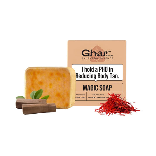 Ghar Magic Soap Sandalwood & Saffron Handmade Bath Soap (Pack of 1)