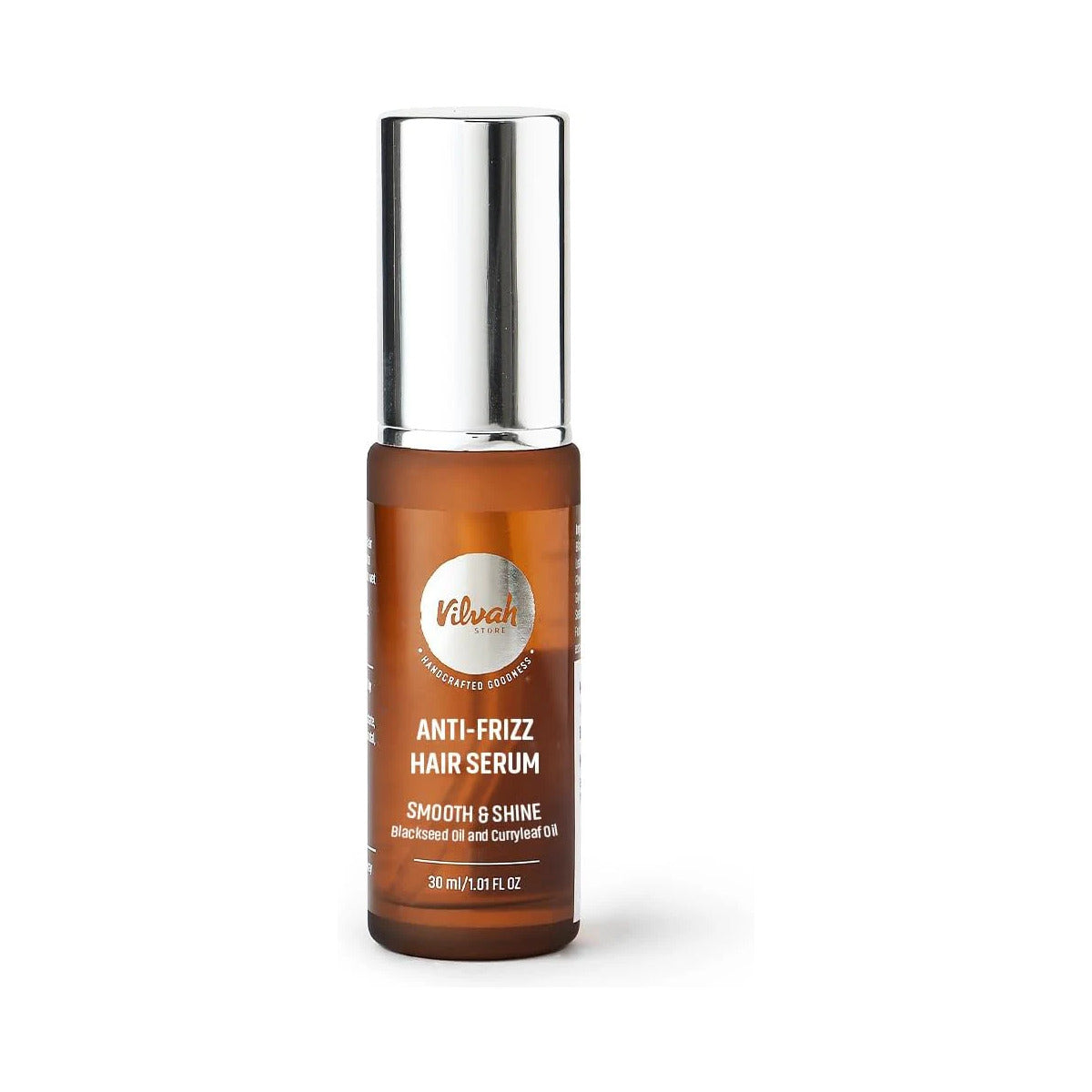 vilvah STORE Anti Frizz Hair Serum | Tames Frizz And Flyaways | Prevents Split Ends And Breakage | Silicone Free | For Women & Men | For All Hair Types | 30ml