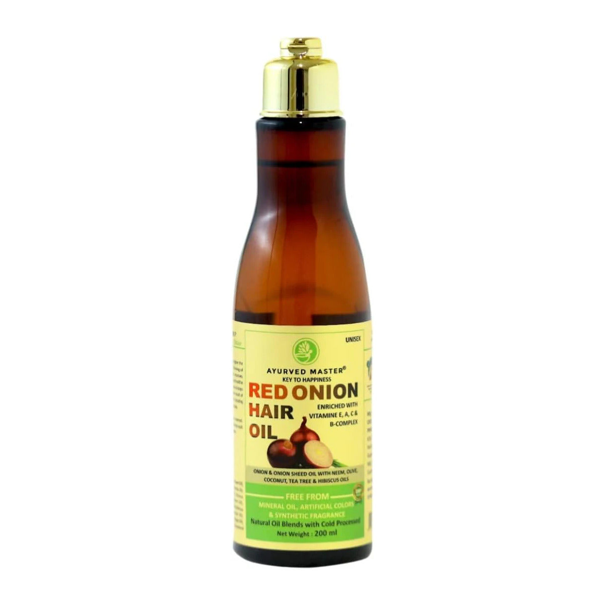 Ayurved Master Red Onion Hair Oil For Hair Deep Nourishment, Hair Growth and Hair Fall Control With Neem, Black Seed, Coconut and Tea Extracts - 200ml